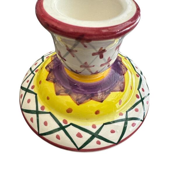 Colorful Boho Unique 3” Tall Candle Holder - Picture 6 of 7